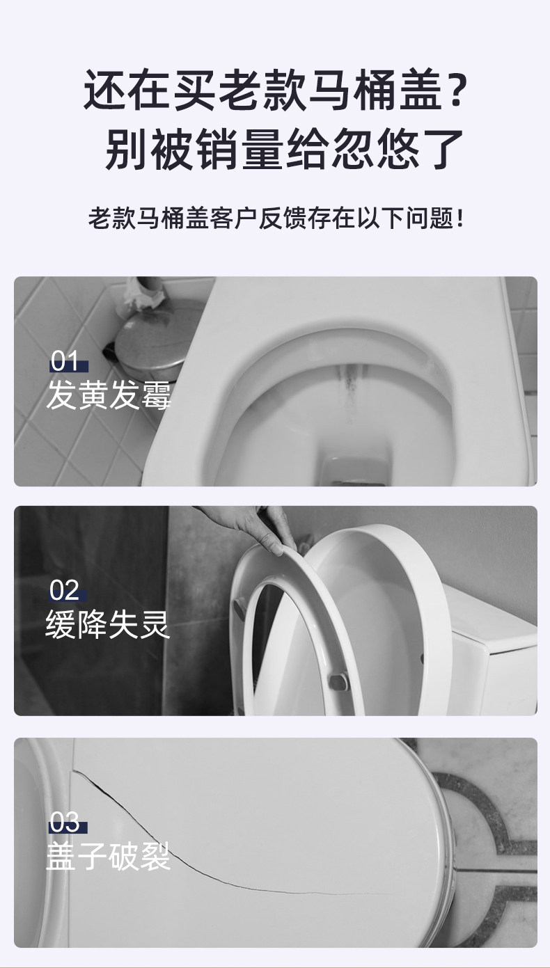 Крышка для унитаза 马桶盖子家用通用加厚大脚垫缓降老式uvo型马桶圈坐便器盖板配件