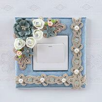 Internet celebrity switch wall stickers living room and bedroom decoration stickers high-end household socket protective covers creative fabric decorative covers