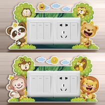 Cartoon cute switch protective cover wall stickers living room bedroom simple three-dimensional frame cover socket decorative wall stickers