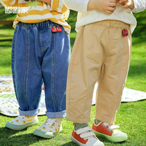 Baby pants spring and autumn baby new jeans spring clothing boys fashionable childrens clothing spring girls casual pants spring style