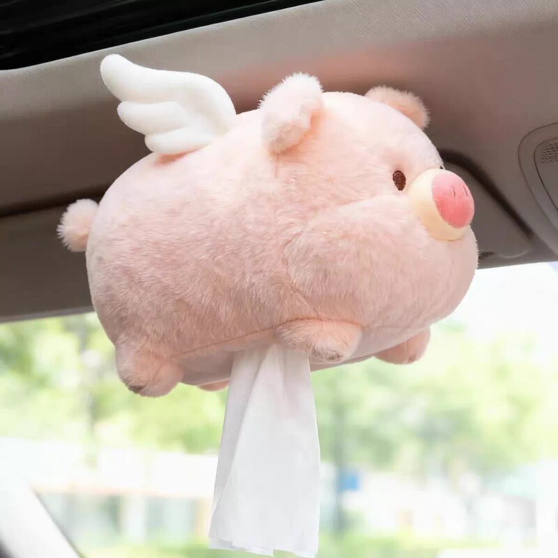 Pink Cute Flying Pig Plush Tissue Box, High-Value and Adorable Tissue Storage Ornament Gift Pink Cute Flying Pig Plush Tissue Box, High-Value and Adorable Tissue Storage Ornament Gift