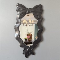 European bathroom retro gold bathroom mirror makeup entrance bow bow bathroom mirror decorative mirror wall hanging crafts
