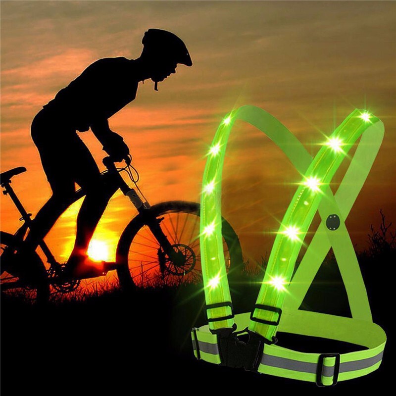 USB Rechargeable Led Light-Up Vest Reflective Warning Vest for Cycling, Night Running, Protection and Safety Outdoor Vest