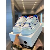 Trendy brand mens shoes new summer style leather mesh stitching low-cut sneakers with soft soles comfortable fashionable and versatile white shoes