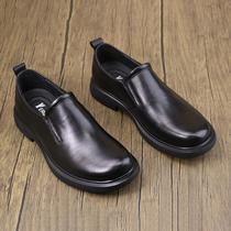 Mens new genuine leather beanie shoes business casual trend versatile loafers mens wide-head soft sole breathable mens leather shoes