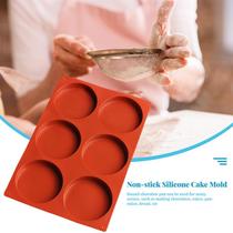 Silicone Cake Mold 6-Cavity 4 Inch Round Baking Pan