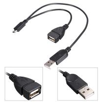 OTG Host Power Splitter Y Micro USB Male to USB Male Female