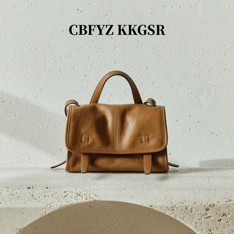 Cbfyz Kkgsr Retro Simple Messenger Bag for Women 2026 New Style Vegetable-Tanned Leather Commuter Handbag Crossbody Bag Cbfyz Kkgsr Retro Simple Messenger Bag for Women 2026 New Style Vegetable-Tanned Leather Commuter Handbag Crossbody Bag