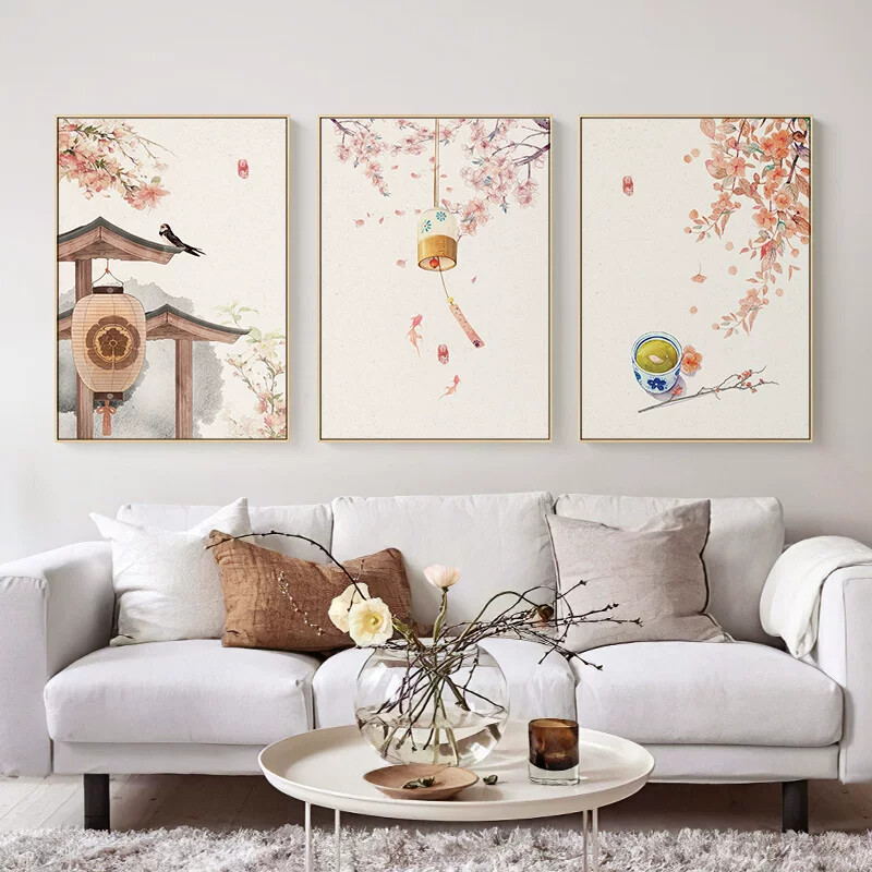日式客厅装饰画民俗中国古风意境书房国画简约新中式餐厅墙壁挂画-淘宝Taobao | 天猫Tmall