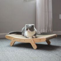 Wooden Cat Scratcher Scraper Detachable Lounge Bed 3 In 1 Sc