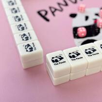 Hand-rolled mahjong tiles for home use cartoon crystal jade giant panda cute 40 42 44 custom party mahjong gift box trendy