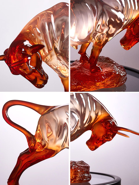 Towering Ox Figurine, Light Luxury, High-End Living Room, Sophisticated Tv Cabinet, Entrance Decoration, Home Decor, Crafts