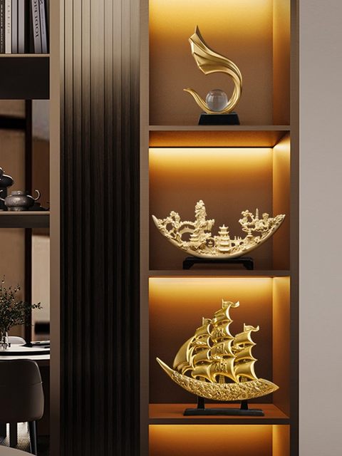 Smooth Sailing Sailboat Ornament, Light Luxury High-End Living Room Tv Cabinet, Wine Cabinet, Office Decoration, 2026 New Model