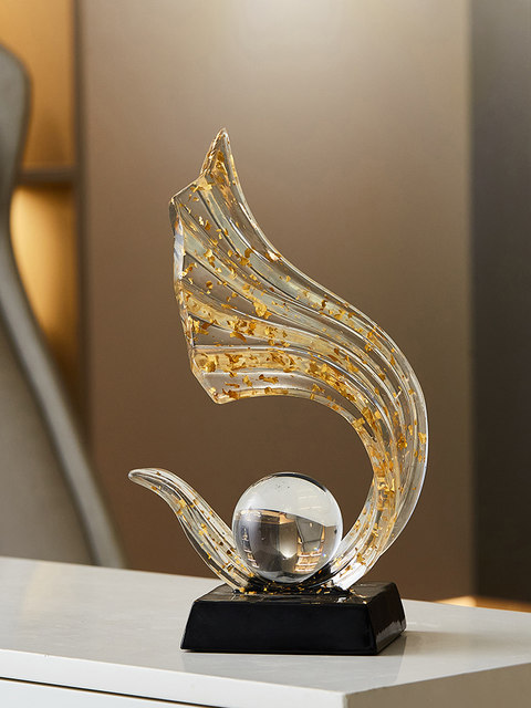 Prosperous Gold Foil Ornaments, Light Luxury, High-End Living Room, Wine Cabinet, Entrance Hall Decorations, High-End, Elegant and Classy Accessories