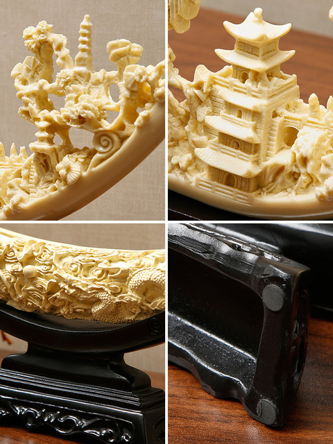 New Chinese-Style Imitation Ivory Ornaments for Home, Display Shelves, Tv Cabinets, Wine Cabinets, Office Decorations, Housewarming and Opening Gifts