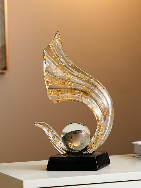 Prosperous Gold Foil Ornaments, Light Luxury, High-End Living Room, Wine Cabinet, Entrance Hall Decorations, High-End, Elegant and Classy Accessories