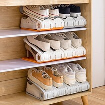 (Space-saving shoe storage artifact) Shoe cabinet layered partition multi-layer folding shoe rack - shoes can be seen at a glance