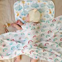 Digitally printed bamboo fiber newborn gauze wrap spring and autumn baby quilt swaddling blanket baby blanket