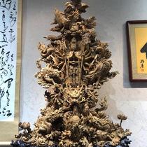 Large agarwood carvings of Five Dragons Nine Dragons and Thousand-Armed Guanyin Buddha Statues Guan Gong root carvings landscape entrance ornaments craft gifts