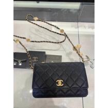 Deposit gold c fortune bag rhombus double chain crossbody