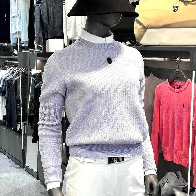 Korean Style Golf Women's Knitted Top Autumn and Winter New Round Neck Long-Sleeved Warm Sports Knitted Sweater Casual Sweater