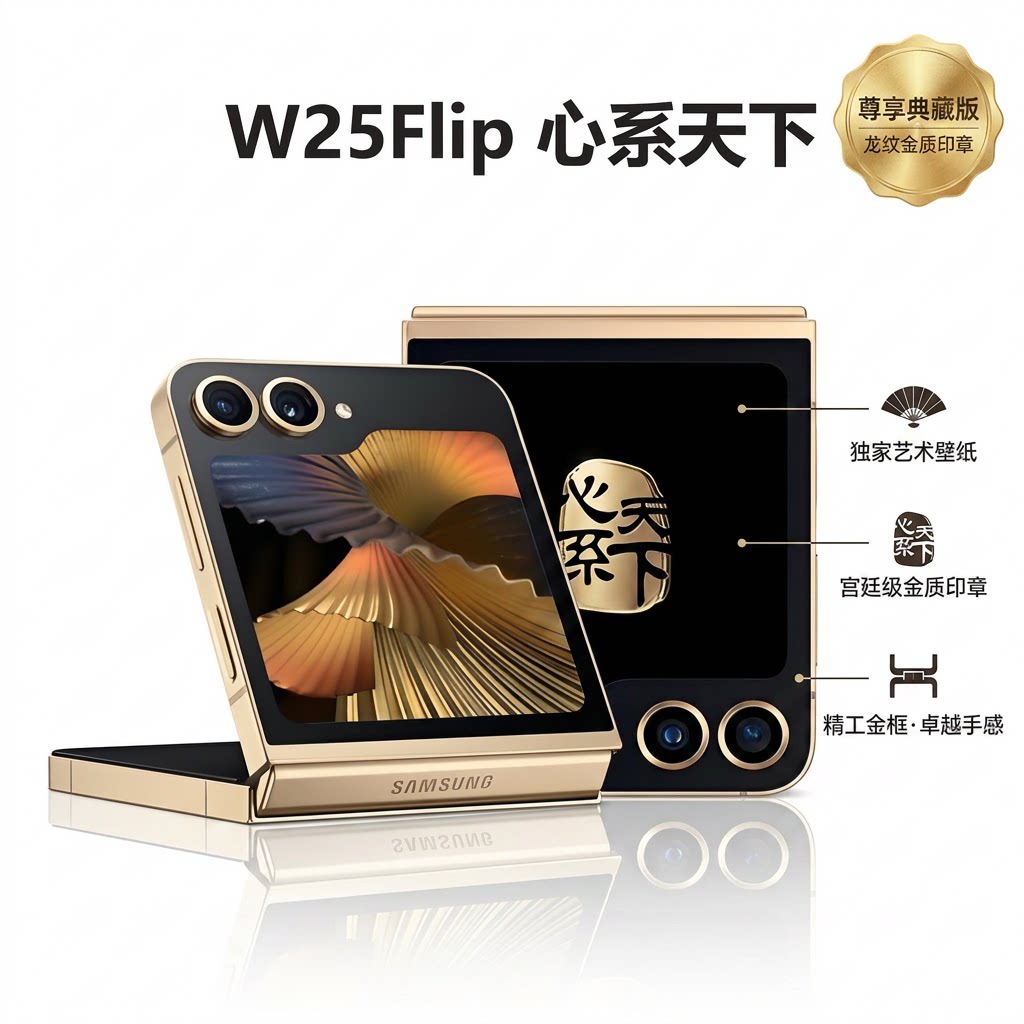 Samsung/三星 W25 Flip SM-W7025ZDACHC折叠屏手机国行心系天下