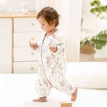 Baby sleeping bag childrens anti-kick quilt pajamas spring autumn and winter baby split-leg sleeping bag newborn one-piece pajamas