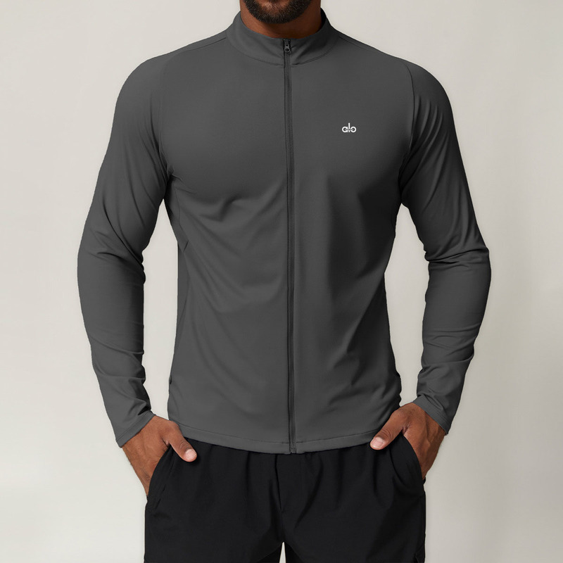 Alo Men's Fitness Clothing Long-Sleeved Quick-Drying Breathable Sports Tops Running Training Clothes Yoga Clothes European and American Casual Alo Men's Fitness Clothing Long-Sleeved Quick-Drying Breathable Sports Tops Running Training Clothes Yoga Clothes European and American Casual