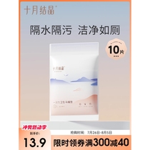 October Crystallized Disposable Toilet Mat for Maternity Travel Adhesive Toilet Seat Paper Toilet Cover Waterproof 10 Pieces