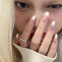 24 Pcs aPink Fake NRSNils ress on Nail Designs ArPLt ong Tip