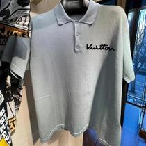 (Deposit) Embroidered Mens Wear Words (Wei Short-Sleeved Shirt Spring and Autumn Cotton