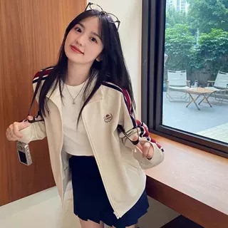 Kappa Back-To-Back Sports Jacket for Women 2025 New Retro Knitted Color-Blocking Cardigan Sweatshirt for Women Trendy