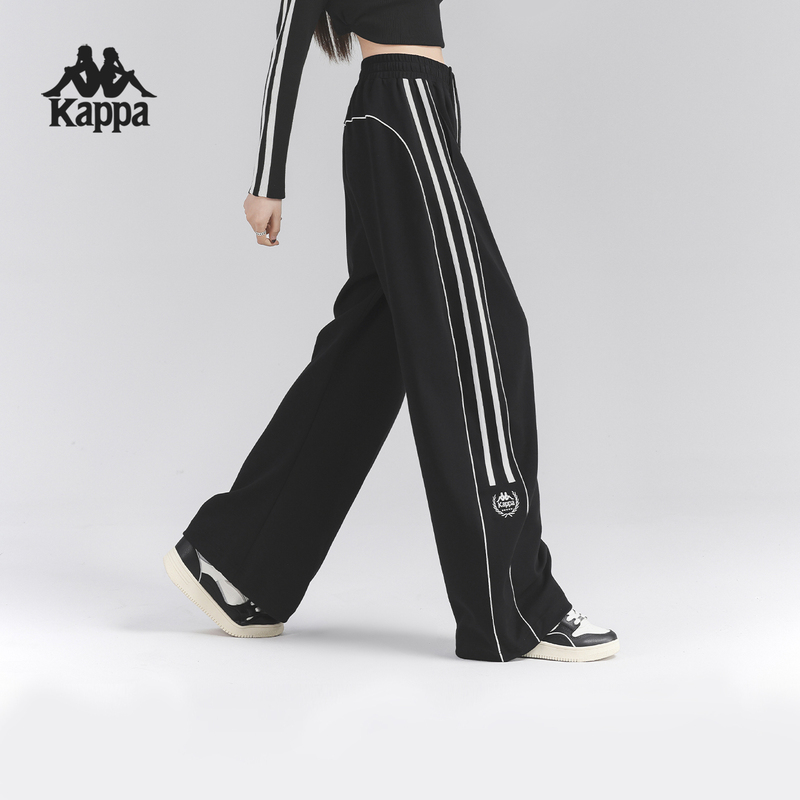 Kappa Women's Back-To-Back Long Pants 2026 Spring New High-Waisted Sports Loose Wide-Leg Straight Pants