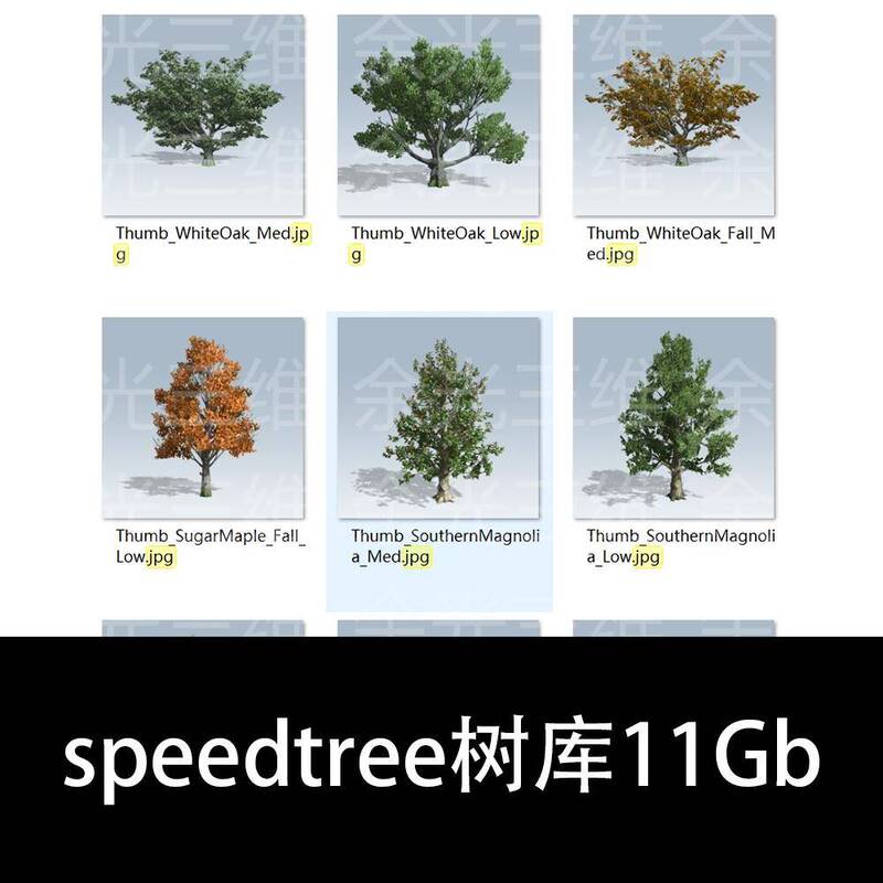 Speedtree Tree Library Plant and Shrub Material Library Model Source File 11Gb