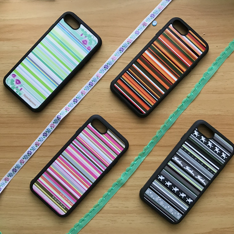 *Striped Series* Acrylic Fine Glitter Phone Case