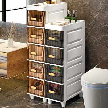 New direct-sale bathroom waterproof clip storage cabinet bathroom gap drawer storage cabinet kitchen refrigerator super narrow