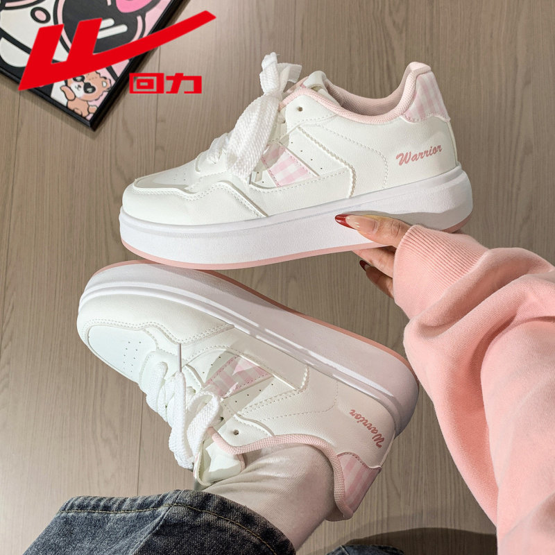 Warrior Sakura Pink Girly White Sneakers for Women 2026 Summer Hot-Selling Versatile Casual Shoes Thick-Soled Student Sneakers for Women