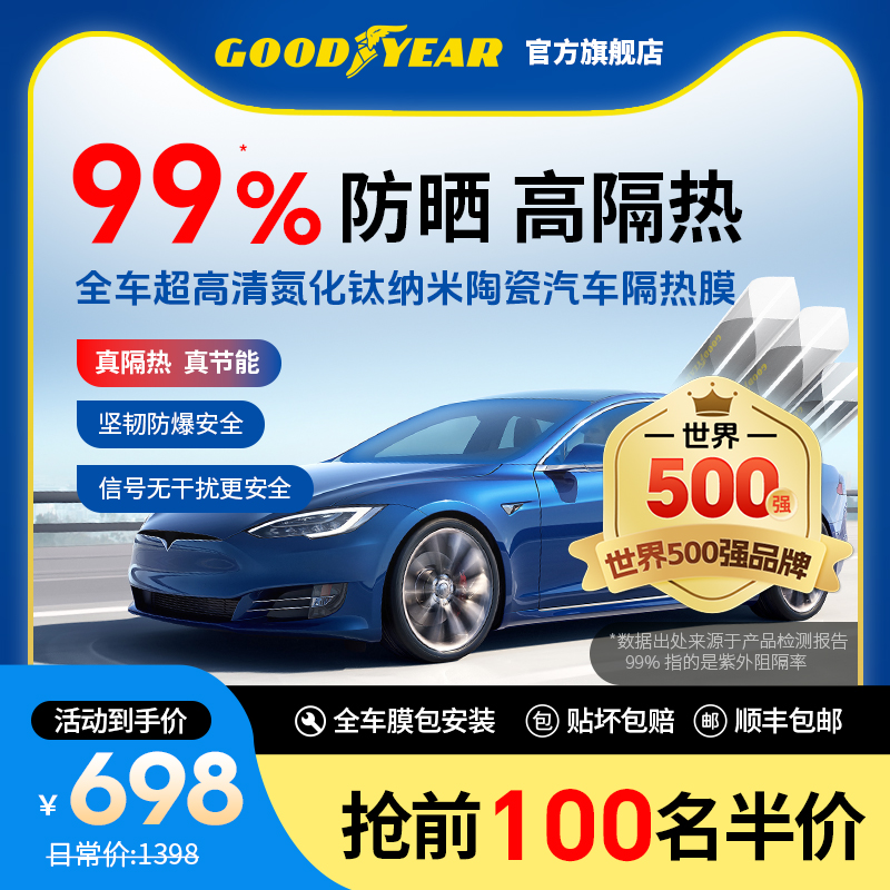 グッドイヤー カーフィルム カーフィルム 車の窓ガラスフィルム 日焼け止め 断熱フィルム フルカーフロントガラス ソーラーフィルム 高プライバシー