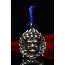 2024 Tibetan accessories neck ornaments old copper tire hand-engraved gilt silver Vajra Buddha tag pendant Buddha beads necklace jewelry
