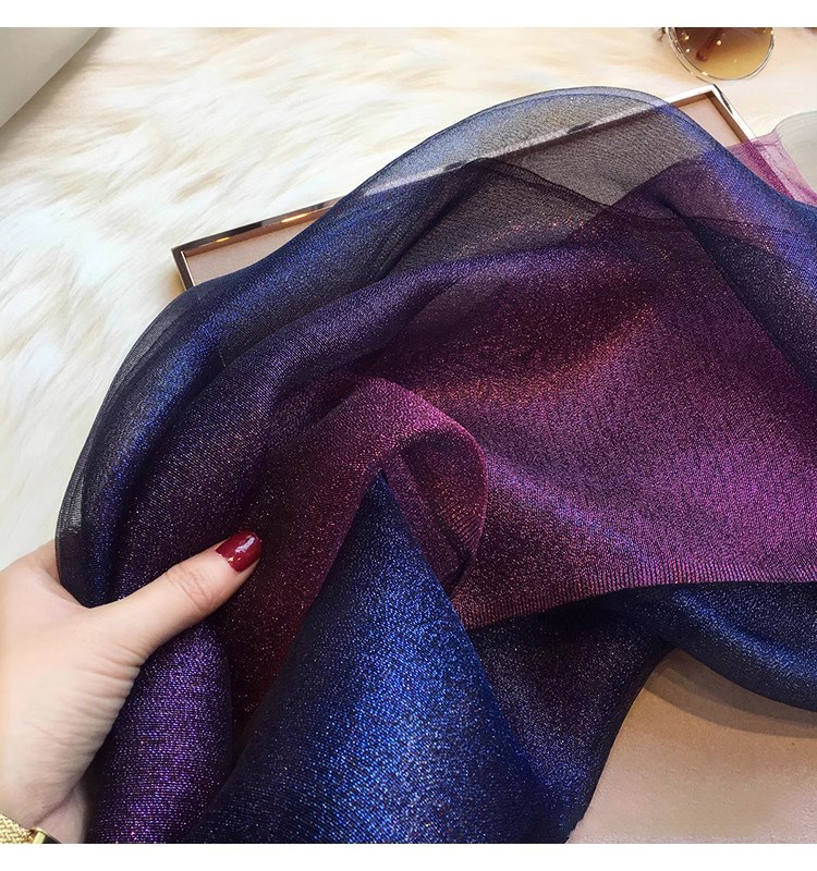 New Spring and autumn Korean style for ladies, jacquard satin, silk-like gradient scarf, fashionable and elegant scarf, shawl, beach blouse, Yiwu Wholesale Network pic 18