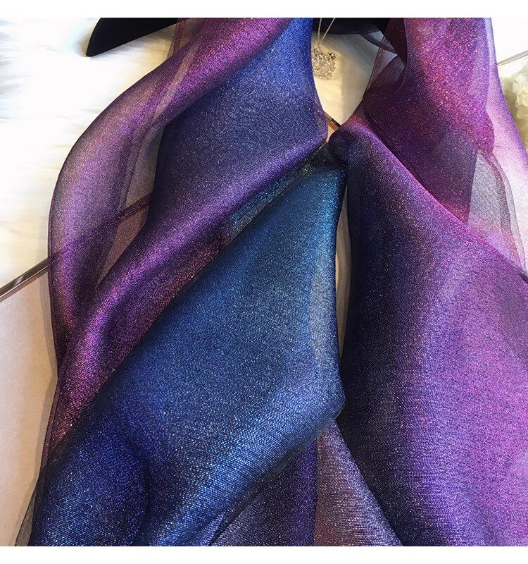 New Spring and autumn Korean style for ladies, jacquard satin, silk-like gradient scarf, fashionable and elegant scarf, shawl, beach blouse, Yiwu Wholesale Network pic 21