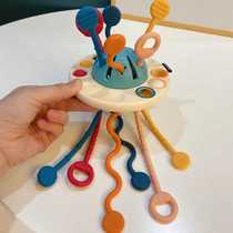 Baby pull rope flying saucer pull-up fun tactile finger fine toy pull strength exercise baby decompression 1-3 years old
