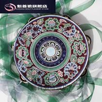Dancing tambourine Dunhuang flying tambourine Uyghur tambourine upper tambourine exotic streamer drum props beige hand