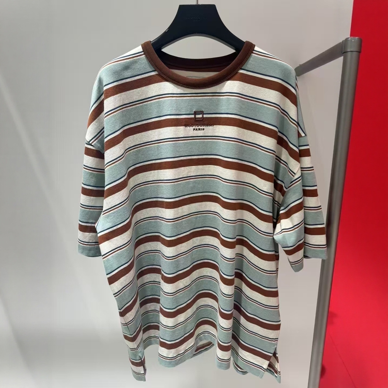 Wym Summer 25Ss Multi-Color Striped Casual Multi-Color Short-Sleeve T-Shirt for Men
