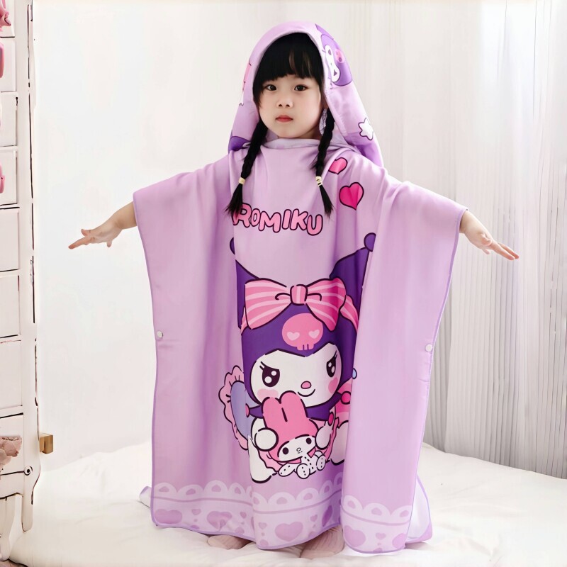 Pure Cotton Cartoon Cute Anime Cape Bath Towel for Children Swimming and Bathing Quick-Drying Absorbent Bathrobe Towel for Men and Women