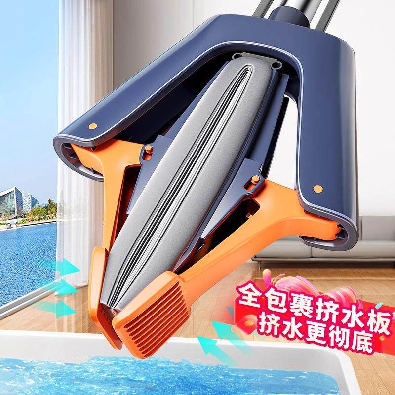 新升级海绵拖把2024新款家用一拖净对折式吸水免手洗胶棉头地拖布
