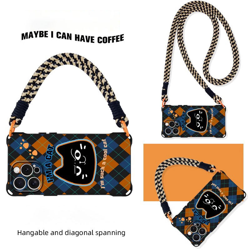 French Lulu Goya Is Suitable for Apple iPhone 17 Pro Max Phone Case, Huawei Pura 70 Pro Premium Mate 70+ with Lanyard, Can Be Worn Crossbody, 16 Silicone Full Coverage, 15 Cartoon Plaid Cat French Lulu Goya Is Suitable for Apple iPhone 17 Pro Max Phone Case, Huawei Pura 70 Pro Premium Mate 70+ with Lanyard, Can Be Worn Crossbody, 16 Silicone Full Coverage, 15 Cartoon Plaid Cat