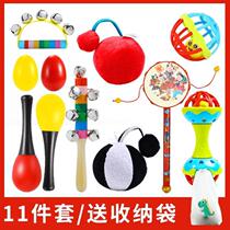 Small sand hammer baby red chewable rattle hand grasp training newborn listening black and white early education educational toy