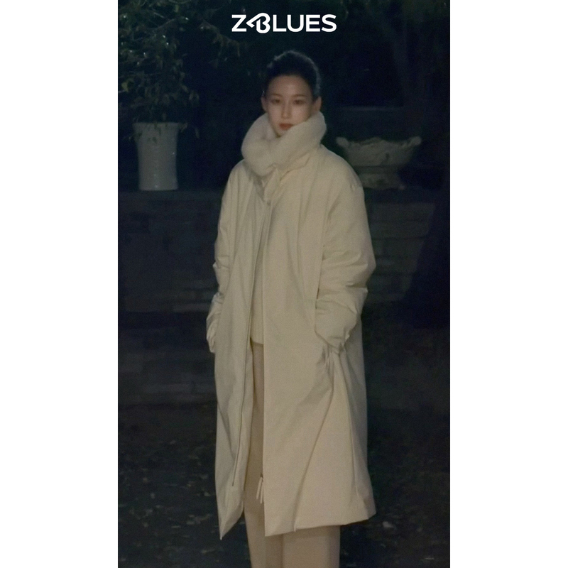 Z.Blues【Elegant for Life】Fur Collar White Goose down Long down Jacket Yzdfdg0650