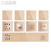 High-end smart touch switch socket panel customized tempered glass hotel guest room touch screen control conjoined